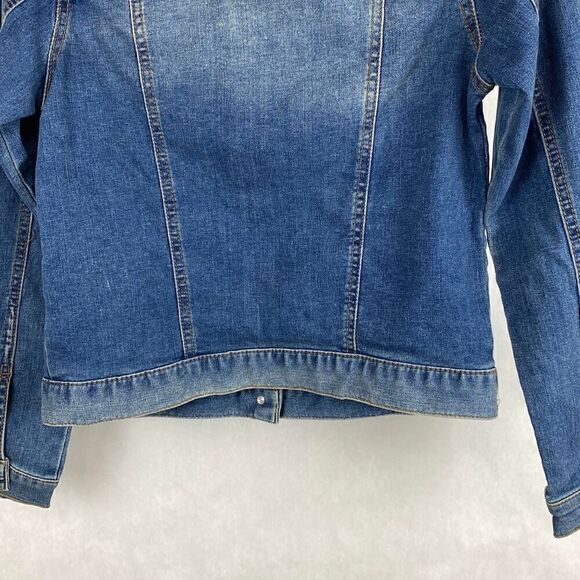 Mudd Girls Denim Jacket Size 16 Button Front Cropped - Picture 8 of 9